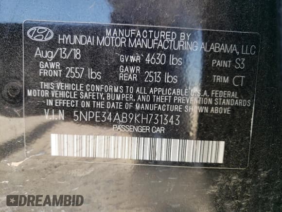 ✅ 2019 Hyundai Sonata Limited • VIN: 5NPE34AB9KH731343 • Лот: 48042352. Опубликован ранее на Copart с пробегом 15 842 миль. Бесплатный доступ к архиву аукционных продаж из США и подробный отчёт об истории автомобиля на DreamBid. Изображение 10.