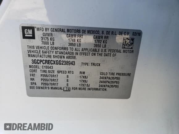 ✅ 2016 Chevrolet Silverado 1500 LT • VIN: 3GCPCRECXGG238943 • Лот: 52393515. Опубликован ранее на Copart с пробегом 135 274 миль. Бесплатный доступ к архиву аукционных продаж из США и подробный отчёт об истории автомобиля на DreamBid. Изображение 14.