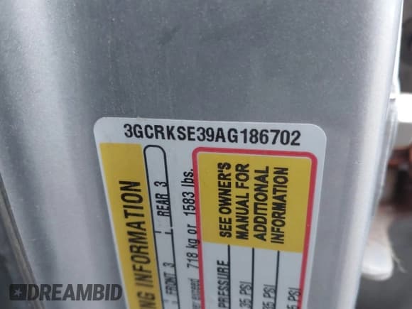 ✅ 2010 Chevrolet Silverado 1500 LT • VIN: 3GCRKSE39AG186702 • Lot: 43742347. Listed on IAAI with 249,885 mi. Free auction sales archive from the USA and detailed vehicle history report at DreamBid. Image 9.