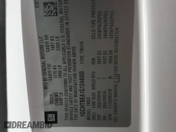 2016 Chevrolet Colorado 4WD WT с VIN 1GCHTBEA1G1244008, выставлен на аукционе Copart как лот 53510515 с пробегом 112 109 миль миль и Списание • Salvage title. История ставок и продаж доступна на DreamBid. Изображение 13.