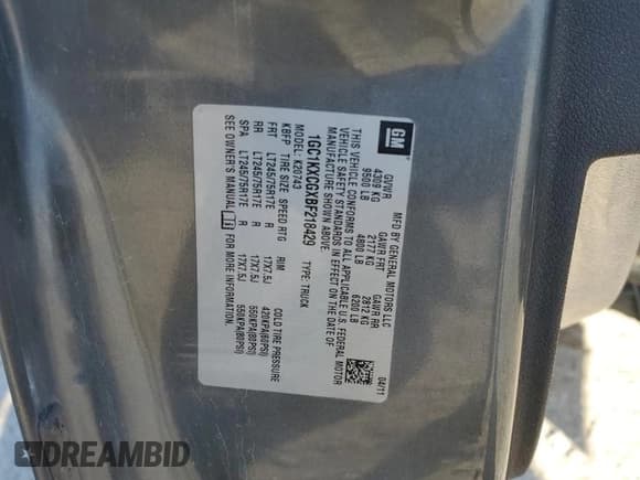 ✅ 2011 Chevrolet Silverado 2500HD LT • VIN: 1GC1KXCGXBF218429 • Lot: 91905425. Listed on Copart with 164,447 mi. Free auction sales archive from the USA and detailed vehicle history report at DreamBid. Image 13.