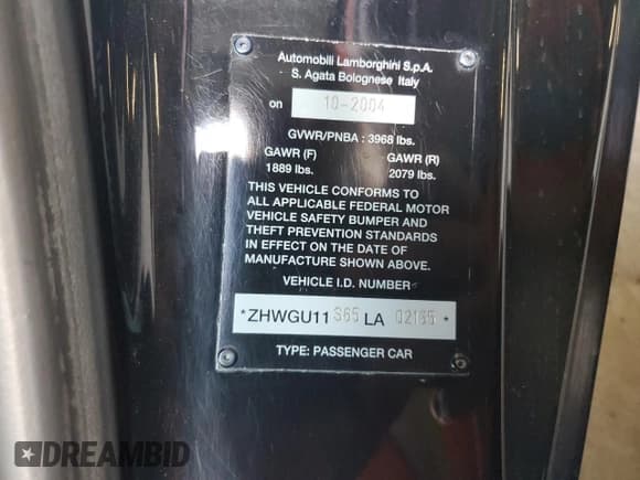 ✅ 2005 Lamborghini Gallardo • VIN: ZHWGU11S65LA02165 • Лот: 48230615. Опубликован ранее на Copart с пробегом 42 121 миль. Бесплатный доступ к архиву аукционных продаж из США и подробный отчёт об истории автомобиля на DreamBid. Изображение 13.