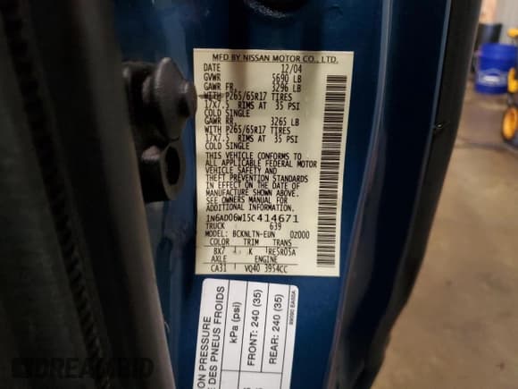 ✅ 2005 Nissan Frontier LE • VIN: 1N6AD06W15C414671 • Lot: 85641464. Listed on Copart with 178,904 mi. Free auction sales archive from the USA and detailed vehicle history report at DreamBid. Image 13.