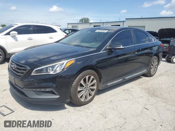2015 Hyundai Sonata Sport with VIN 5NPE34AF8FH101628, listed as a Copart auction lot 64240665 with 157,021 mi miles and Salvage title. Bid and sale history available at DreamBid. Image 1.