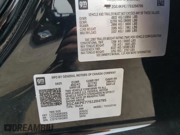 ✅ 2025 Chevrolet Silverado 2500HD LTZ • VIN: 2GC4KPE77S1204795 • Lot: 67735235. Wystawiony na Copart z przebiegiem 5 600 mil. Bezpłatny archiwum sprzedaży aukcyjnych z USA i szczegółowy raport historii pojazdu na DreamBid. Zdjęcie 12.