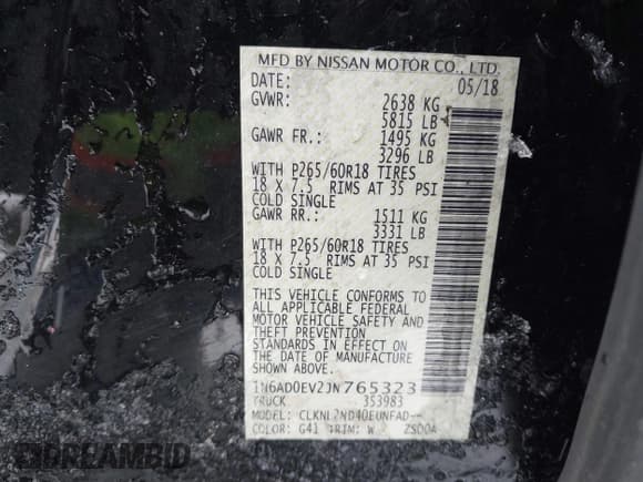 ✅ 2018 Nissan Frontier Pro-4X • VIN: 1N6AD0EV2JN765323 • Лот: 41610141. Опубликован ранее на IAAI с пробегом 82 695 миль. Бесплатный доступ к архиву аукционных продаж из США и подробный отчёт об истории автомобиля на DreamBid. Изображение 9.