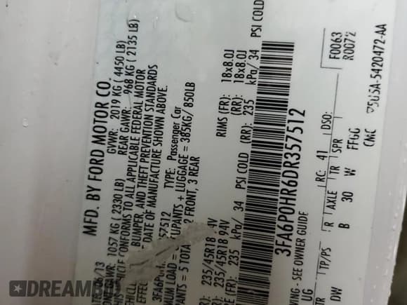 ✅ 2013 Ford Fusion SE • VIN: 3FA6P0HR6DR357512 • Lot: 92633385. Listed on Copart with 156,216 mi. Free auction sales archive from the USA and detailed vehicle history report at DreamBid. Image 12.