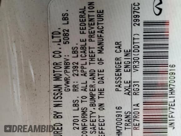 ✅ 2017 Infiniti Q60 Red Sport 400 • VIN: JN1FV7EL1HM700916 • Lot: 93317445. Listed on Copart with 112,417 mi. Free auction sales archive from the USA and detailed vehicle history report at DreamBid. Image 12.