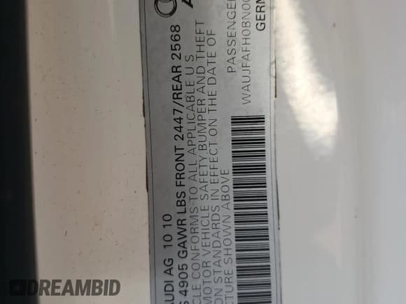 ✅ 2011 Audi A5 Premium Plus • VIN: WAUJFAFH0BN007121 • Lot: 42991475. Listed on Copart with 127,037 mi. Free auction sales archive from the USA and detailed vehicle history report at DreamBid. Image 12.