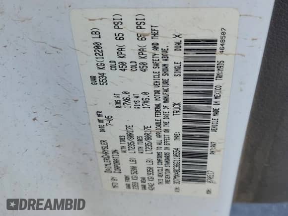 2006 Dodge 3500 SLT z VIN 3D7MX48C36G110554, wystawiony jako Copart lot #86737644 z przebiegiem 356 909 mil mil oraz Szkoda całkowita • Salvage title. Historia ofert i sprzedaży dostępna na DreamBid. Obrazek 14.