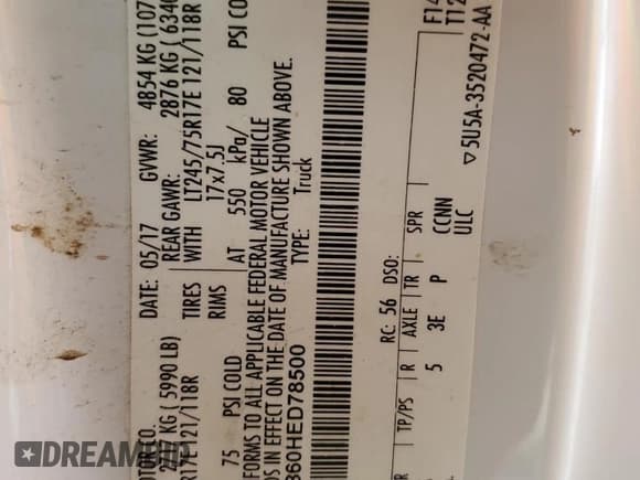 ✅ 2017 Ford F-350 Lariat • VIN: 1FT8X3B60HED78500 • Lot: 86251844. Wystawiony na Copart z przebiegiem 201 770 mil. Bezpłatny archiwum sprzedaży aukcyjnych z USA i szczegółowy raport historii pojazdu na DreamBid. Zdjęcie 12.