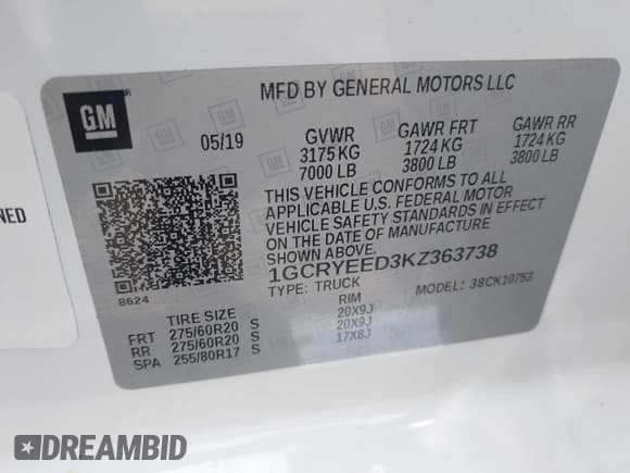 ✅ 2019 Chevrolet Silverado 1500 RST • VIN: 1GCRYEED3KZ363738 • Lot: 42157747. Wystawiony na IAAI z przebiegiem 75 591 mil. Bezpłatny archiwum sprzedaży aukcyjnych z USA i szczegółowy raport historii pojazdu na DreamBid. Zdjęcie 9.