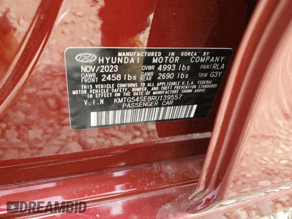 ✅ 2024 Genesis G70 Sport Advanced • VIN: KMTG54SE8RU139557 • Lot: 85310015. Wystawiony na Copart z przebiegiem 4 690 mil. Bezpłatny archiwum sprzedaży aukcyjnych z USA i szczegółowy raport historii pojazdu na DreamBid. Zdjęcie 12.