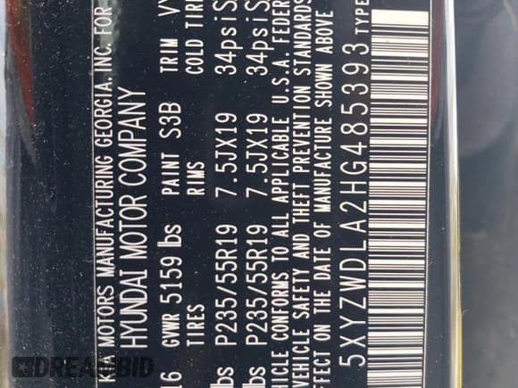 ✅ 2017 Hyundai Santa Fe Ultimate • VIN: 5XYZWDLA2HG485393 • Лот: 63509754. Опубликован ранее на Copart с пробегом 44 237 миль. Бесплатный доступ к архиву аукционных продаж из США и подробный отчёт об истории автомобиля на DreamBid. Изображение 14.