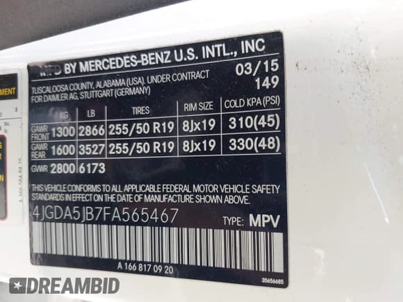 ✅ 2015 Mercedes-Benz M 350 • VIN: 4JGDA5JB7FA565467 • Lot: 43022537. Wystawiony na IAAI z przebiegiem 157 275 mil. Bezpłatny archiwum sprzedaży aukcyjnych z USA i szczegółowy raport historii pojazdu na DreamBid. Zdjęcie 9.