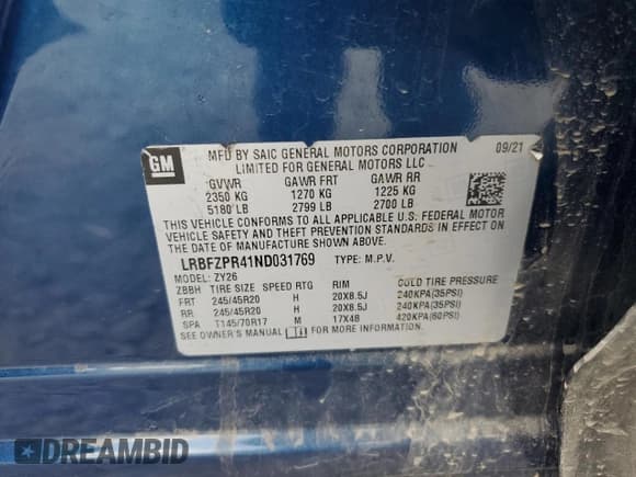 ✅ 2022 Buick Envision Essence • VIN: LRBFZPR41ND031769 • Лот: 62291385. Опубликован ранее на Copart с пробегом 71 581 миль. Бесплатный доступ к архиву аукционных продаж из США и подробный отчёт об истории автомобиля на DreamBid. Изображение 12.