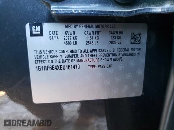 ✅ 2014 Chevrolet Volt • VIN: 1G1RF6E4XEU161470 • Lot: 83753004. Wystawiony na Copart z przebiegiem 110 657 mil. Bezpłatny archiwum sprzedaży aukcyjnych z USA i szczegółowy raport historii pojazdu na DreamBid. Zdjęcie 13.