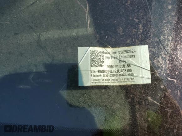 ✅ 2018 Hyundai Elantra Value Edition • VIN: KMHD84LF2JU493199 • Lot: 84418855. Listed on Copart with 148,176 mi. Free auction sales archive from the USA and detailed vehicle history report at DreamBid. Image 12.