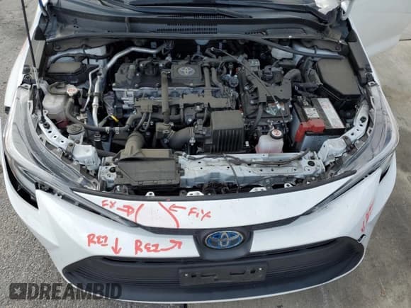 ✅ 2024 Toyota Corolla Hybrid LE • VIN: JTDBCMFE5R3048521 • Lot: 93053425. Wystawiony na Copart z przebiegiem 60 948 mil. Bezpłatny archiwum sprzedaży aukcyjnych z USA i szczegółowy raport historii pojazdu na DreamBid. Zdjęcie 11.