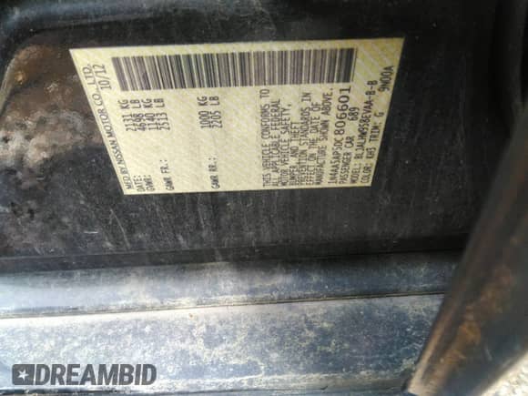 2013 Nissan Maxima SV с VIN 1N4AA5AP5DC806601, выставлен на аукционе IAAI как лот 42658647 с пробегом 239 951 миль миль и . История ставок и продаж доступна на DreamBid. Изображение 9.