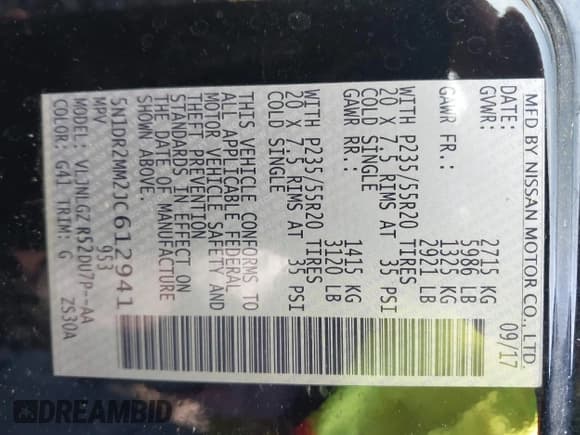 ✅ 2018 Nissan Pathfinder SL • VIN: 5N1DR2MM2JC612941 • Лот: 42539448. Опубликован ранее на IAAI с пробегом 244 326 миль. Бесплатный доступ к архиву аукционных продаж из США и подробный отчёт об истории автомобиля на DreamBid. Изображение 9.