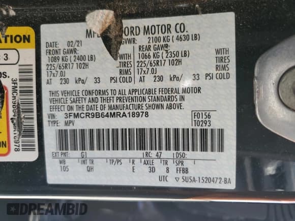 ✅ 2021 Ford Bronco Sport Big Bend • VIN: 3FMCR9B64MRA18978 • Лот: 49000715. Опубликован ранее на Copart с пробегом 36 179 миль. Бесплатный доступ к архиву аукционных продаж из США и подробный отчёт об истории автомобиля на DreamBid. Изображение 13.