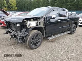 2023 Chevrolet Silverado 1500 LTZ z VIN 3GCUDGEL7PG158228, wystawiony jako Copart lot #75260624 z przebiegiem Nie podano mil oraz Szkoda całkowita • Salvage title. Historia ofert i sprzedaży dostępna na DreamBid. Obrazek 1.