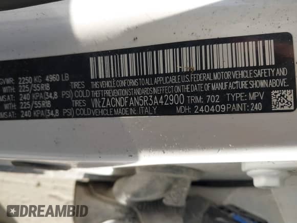 2024 Dodge Hornet GT z VIN ZACNDFAN5R3A42900, wystawiony jako IAAI lot #41126271 z przebiegiem Nie podano mil oraz . Historia ofert i sprzedaży dostępna na DreamBid. Obrazek 9.