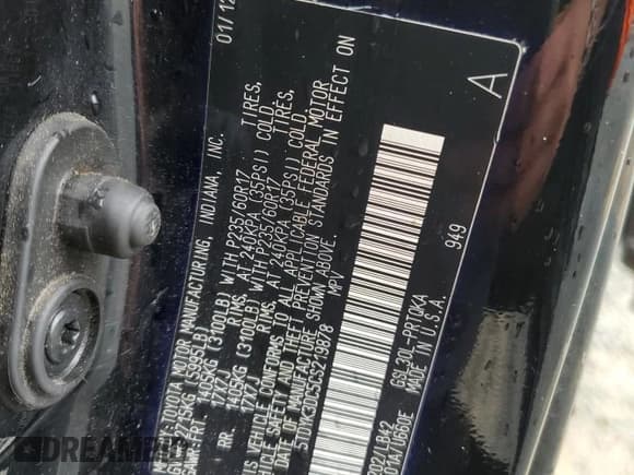 ✅ 2012 Toyota Sienna XLE AAS • VIN: 5TDYK3DC5CS219878 • Лот: 58422305. Опубликован ранее на Copart с пробегом 152 946 миль. Бесплатный доступ к архиву аукционных продаж из США и подробный отчёт об истории автомобиля на DreamBid. Изображение 13.