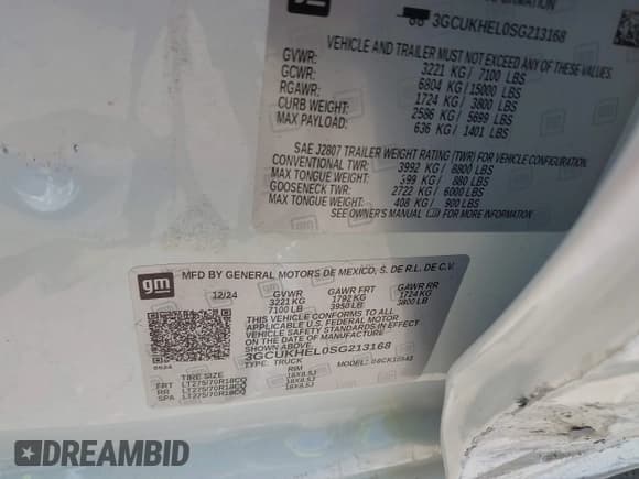 ✅ 2025 Chevrolet Silverado 1500 ZR2 • VIN: 3GCUKHEL0SG213168 • Лот: 42156338. Опубликован ранее на IAAI с пробегом 4 673 миль. Бесплатный доступ к архиву аукционных продаж из США и подробный отчёт об истории автомобиля на DreamBid. Изображение 9.