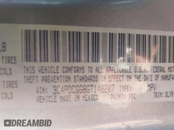 ✅ 2016 Dodge Journey Crossroad • VIN: 3C4PDCGG8GT148207 • Лот: 41667991. Опубликован ранее на IAAI с пробегом 100 097 миль. Бесплатный доступ к архиву аукционных продаж из США и подробный отчёт об истории автомобиля на DreamBid. Изображение 9.