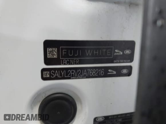 ✅ 2018 Land Rover Range Rover Velar R-Dynamic SE • VIN: SALYL2RV2JA768216 • Lot: 42768039. Listed on IAAI with 161,649 mi. Free auction sales archive from the USA and detailed vehicle history report at DreamBid. Image 9.