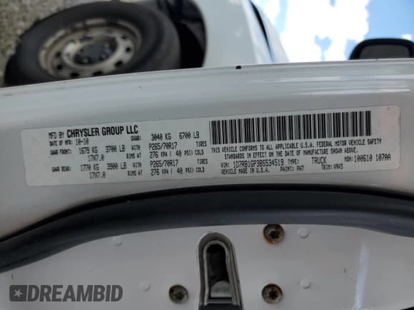 ✅ 2011 Ram 1500 SLT • VIN: 1D7RB1GP3BS534519 • Lot: 55801155. Listed on Copart with 206,917 mi. Free auction sales archive from the USA and detailed vehicle history report at DreamBid. Image 12.