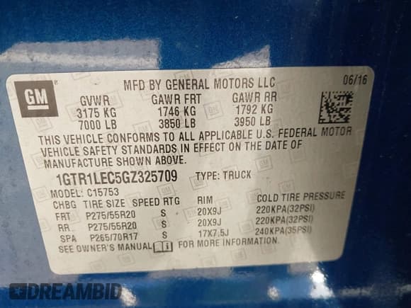 ✅ 2016 GMC Sierra 1500 • VIN: 1GTR1LEC5GZ325709 • Лот: 43463055. Опубликован ранее на IAAI с пробегом Не указан. Бесплатный доступ к архиву аукционных продаж из США и подробный отчёт об истории автомобиля на DreamBid. Изображение 9.