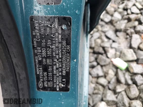 ✅ 2006 Hyundai Elantra GLS • VIN: KMHDN46D86U342586 • Lot: 58812065. Wystawiony na Copart z przebiegiem 185 978 mil. Bezpłatny archiwum sprzedaży aukcyjnych z USA i szczegółowy raport historii pojazdu na DreamBid. Zdjęcie 12.