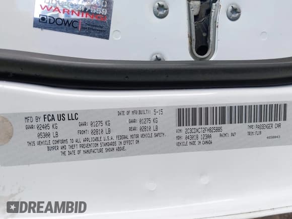 ✅ 2015 Dodge Charger Road/Track • VIN: 2C3CDXCT2FH825885 • Лот: 43447148. Опубликован ранее на IAAI с пробегом 136 130 миль. Бесплатный доступ к архиву аукционных продаж из США и подробный отчёт об истории автомобиля на DreamBid. Изображение 9.