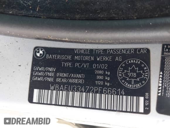 2002 BMW 3 Series 325xi z VIN WBAEU33472PF66614, wystawiony jako IAAI lot #43524726 z przebiegiem Nie podano mil oraz . Historia ofert i sprzedaży dostępna na DreamBid. Obrazek 9.