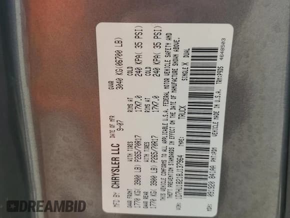 ✅ 2008 Dodge 1500 Laramie • VIN: 1D7HU18218J137964 • Лот: 77168174. Опубликован ранее на Copart с пробегом 105 667 миль. Бесплатный доступ к архиву аукционных продаж из США и подробный отчёт об истории автомобиля на DreamBid. Изображение 12.