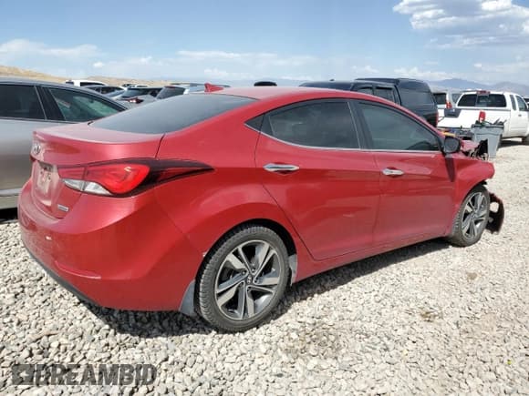 ✅ 2015 Hyundai Elantra Limited • VIN: KMHDH4AE2FU455778 • Lot: 68326985. Listed on Copart with 115,470 mi. Free auction sales archive from the USA and detailed vehicle history report at DreamBid. Image 3.