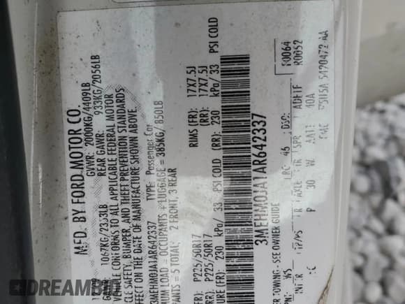 ✅ 2010 Mercury Milan Premier • VIN: 3MEHM0JA1AR642337 • Lot: 69718484. Wystawiony na Copart z przebiegiem Nie podano. Bezpłatny archiwum sprzedaży aukcyjnych z USA i szczegółowy raport historii pojazdu na DreamBid. Zdjęcie 13.