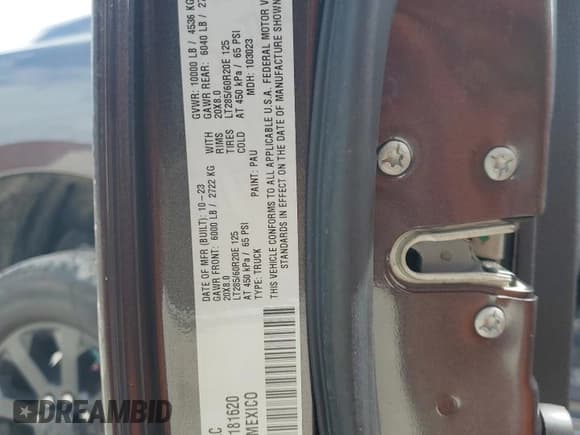 ✅ 2024 Ram 2500 Laramie • VIN: 3C6UR5NL1RG181620 • Lot: 71592185. Listed on Copart with 2,672 mi. Free auction sales archive from the USA and detailed vehicle history report at DreamBid. Image 12.