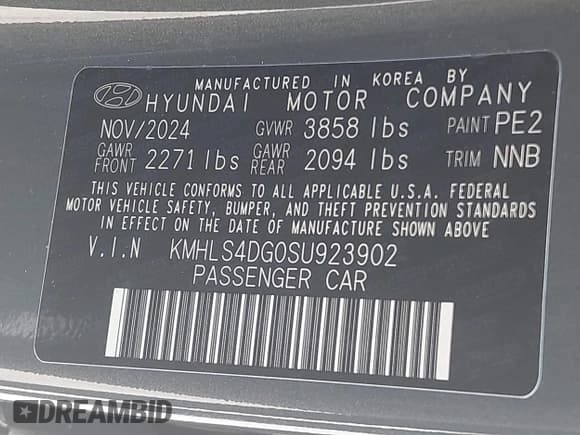 ✅ 2025 Hyundai Elantra SEL Convenience • VIN: KMHLS4DG0SU923902 • Лот: 43874032. Опубликован ранее на IAAI с пробегом 25 330 миль. Бесплатный доступ к архиву аукционных продаж из США и подробный отчёт об истории автомобиля на DreamBid. Изображение 9.