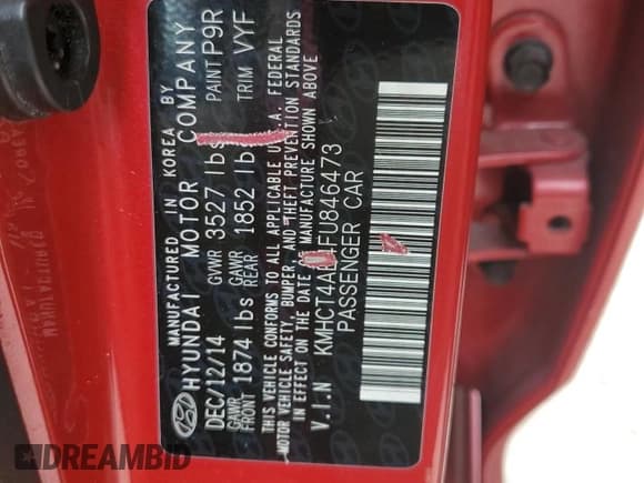 ✅ 2015 Hyundai Accent GLS • VIN: KMHCT4AE4FU846473 • Лот: 76745364. Опубликован ранее на Copart с пробегом 154 261 миль. Бесплатный доступ к архиву аукционных продаж из США и подробный отчёт об истории автомобиля на DreamBid. Изображение 12.