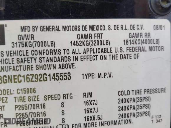 ✅ 2002 Chevrolet Suburban LS • VIN: 3GNEC16Z92G145553 • Лот: 43080985. Опубликован ранее на IAAI с пробегом 218 557 миль. Бесплатный доступ к архиву аукционных продаж из США и подробный отчёт об истории автомобиля на DreamBid. Изображение 9.