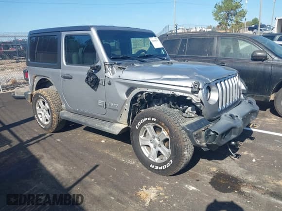 ✅ 2019 Jeep Wrangler Sport S • VIN: 1C4GJXAG9KW621690 • Lot: 43649676. Listed on IAAI with 38,778 mi. Free auction sales archive from the USA and detailed vehicle history report at DreamBid. Image 1.