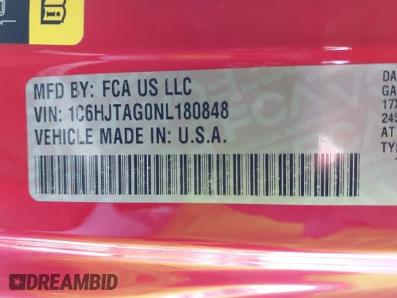 ✅ 2022 Jeep Gladiator Willys Sport • VIN: 1C6HJTAG0NL180848 • Lot: 41778129. Wystawiony na IAAI z przebiegiem Nie podano. Bezpłatny archiwum sprzedaży aukcyjnych z USA i szczegółowy raport historii pojazdu na DreamBid. Zdjęcie 9.