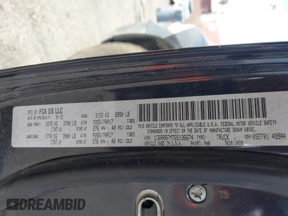 ✅ 2016 Ram 1500 Tradesman • VIN: 1C6RR6FM7GS136674 • Lot: 43673803. Listed on IAAI with 175,308 mi. Free auction sales archive from the USA and detailed vehicle history report at DreamBid. Image 9.