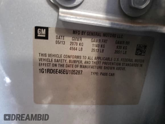 ✅ 2014 Chevrolet Volt • VIN: 1G1RD6E46EU105287 • Lot: 65449424. Wystawiony na Copart z przebiegiem 120 613 mil. Bezpłatny archiwum sprzedaży aukcyjnych z USA i szczegółowy raport historii pojazdu na DreamBid. Zdjęcie 13.