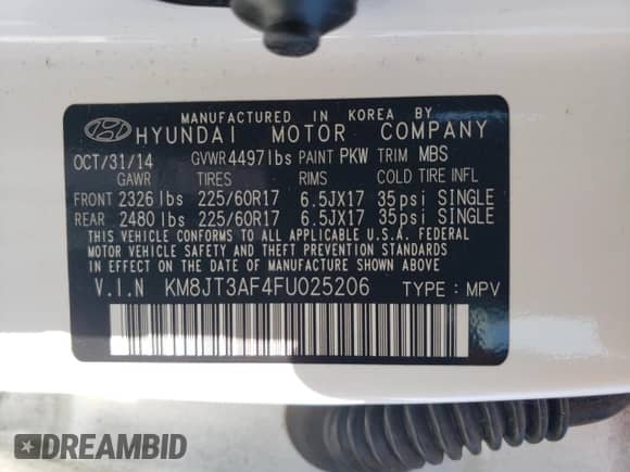 2015 Hyundai Tucson GLS z VIN KM8JT3AF4FU025206, wystawiony jako Copart lot #71158833 z przebiegiem 55 882 mil mil oraz . Historia ofert i sprzedaży dostępna na DreamBid. Obrazek 12.