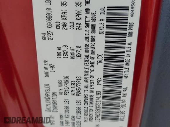 ✅ 2007 Mitsubishi Raider LS • VIN: 1Z7HC22K67S174193 • Лот: 86799174. Опубликован ранее на Copart с пробегом 125 088 миль. Бесплатный доступ к архиву аукционных продаж из США и подробный отчёт об истории автомобиля на DreamBid. Изображение 13.